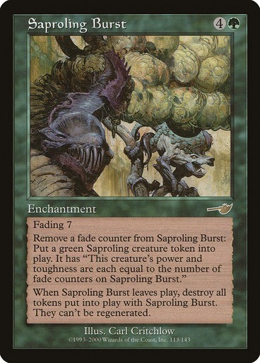 Saproling Burst NM/M Nemesis Green Enchantment Mtg Magic English Regular
