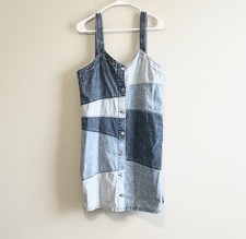 Gap Women's Patchwork Denim Mini Dress Blue Size Medium