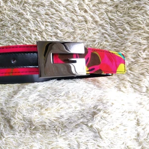 Ceinture GUCCI argent boucle G motif floral femme du Japon i9931