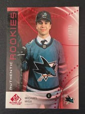 Upper Deck 2025-26 SP Game Used Authentic Rookies Red Michael Misa #AR-MM /399