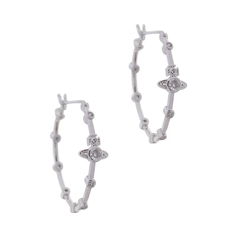 Vivienne Westwood Felicia Hoop Earrings In Silver With Gift Packaging (3cm) - Image 2 of 4