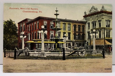 Chambersburg Pa Fountain, Memorial Square L&V Co c1910 Postcard D10 | eBay