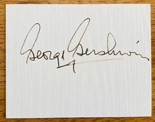 George Gershwin Signed Autographed 2.5 x 3.5 Card JSA Letter Rhapsody In Blue