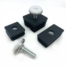 Square Tube Inserts End Caps Adjustable Table Foot Furniture Leveling Feet /Nuts