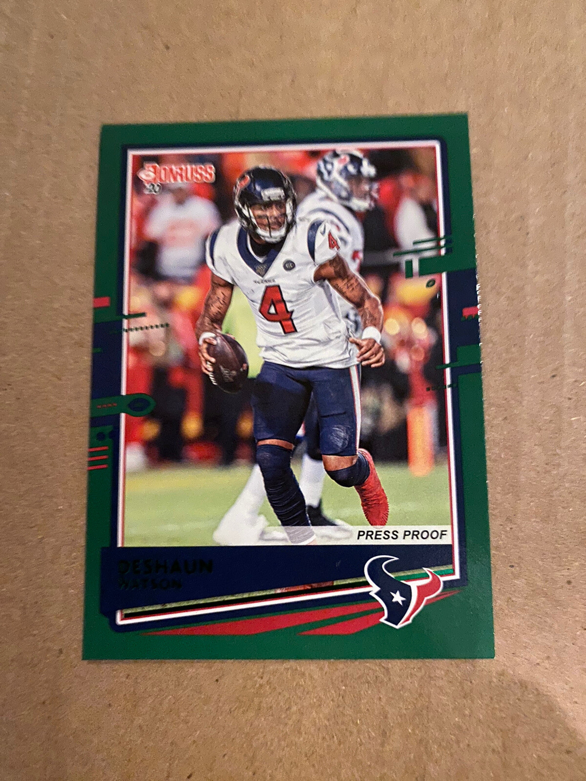 2020 Panini Donruss Deshaun Watson Green Press Proof #111 Houston Texans
