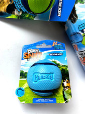 Chuckit! Hundespielzeug Sniff Fetch Ball Bacon Hundeball NEU Schinken blau CU177
