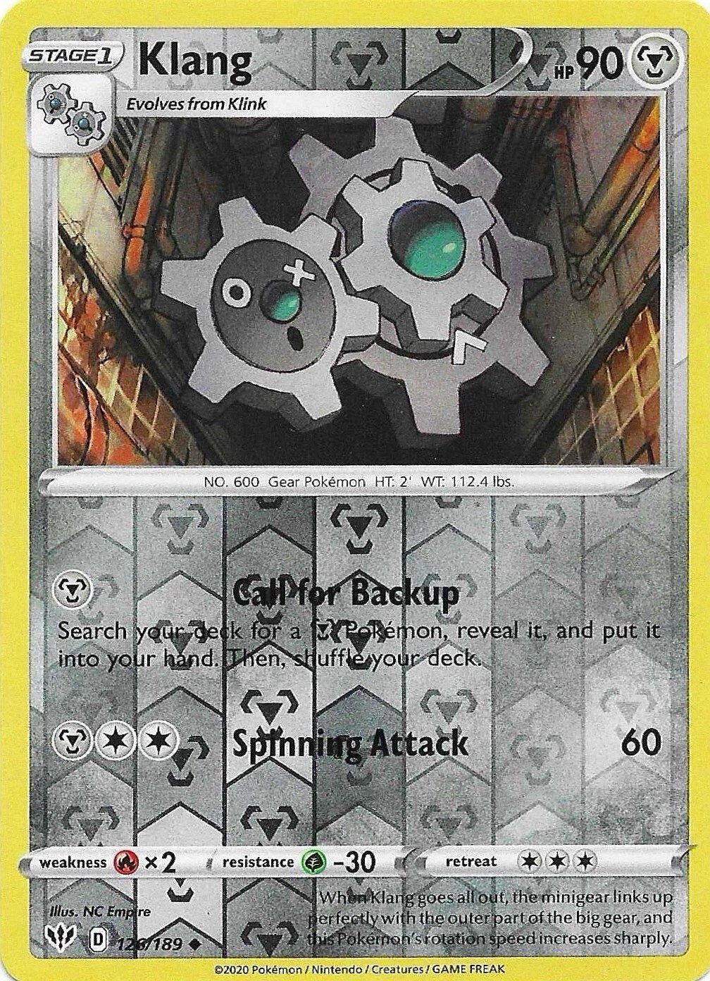Pokemon TCG Card - Klang Reverse Holo 126/189 | Darkness Ablaze | NM/MINT!