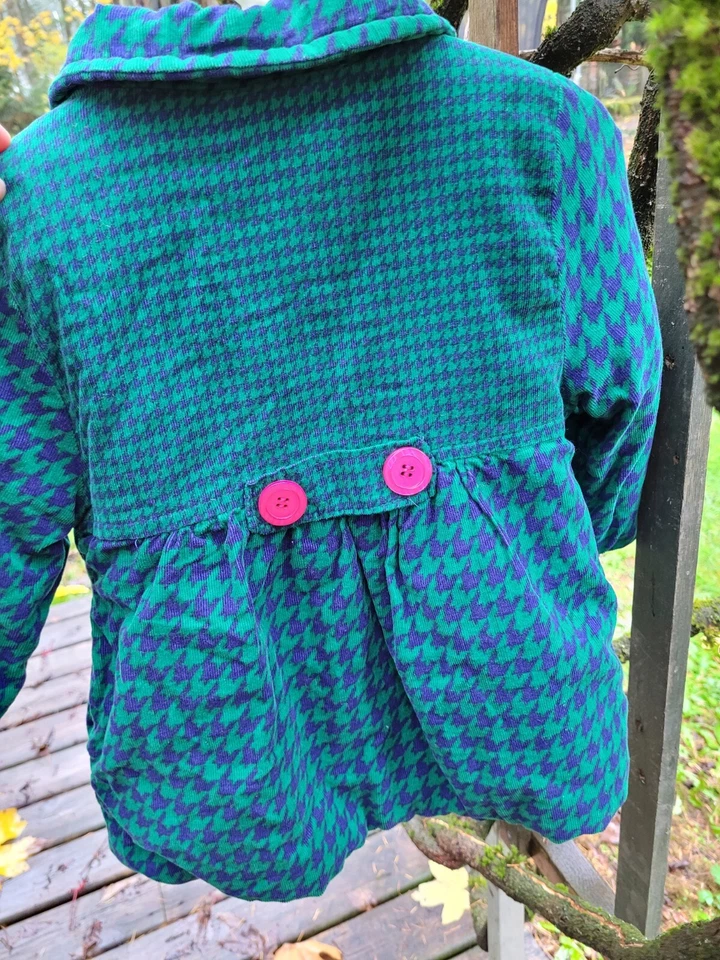 Penelope Mack Girls Size 3  Green Pink Jacket Coat Corduroy And Satin - Image 2 of 4