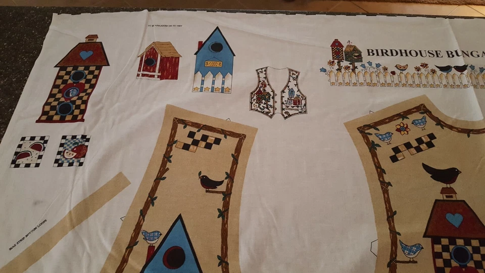 Chaleco Springmaid Birdhouse Bungalow Panel 35x59 Adulto Foto 2 de 4