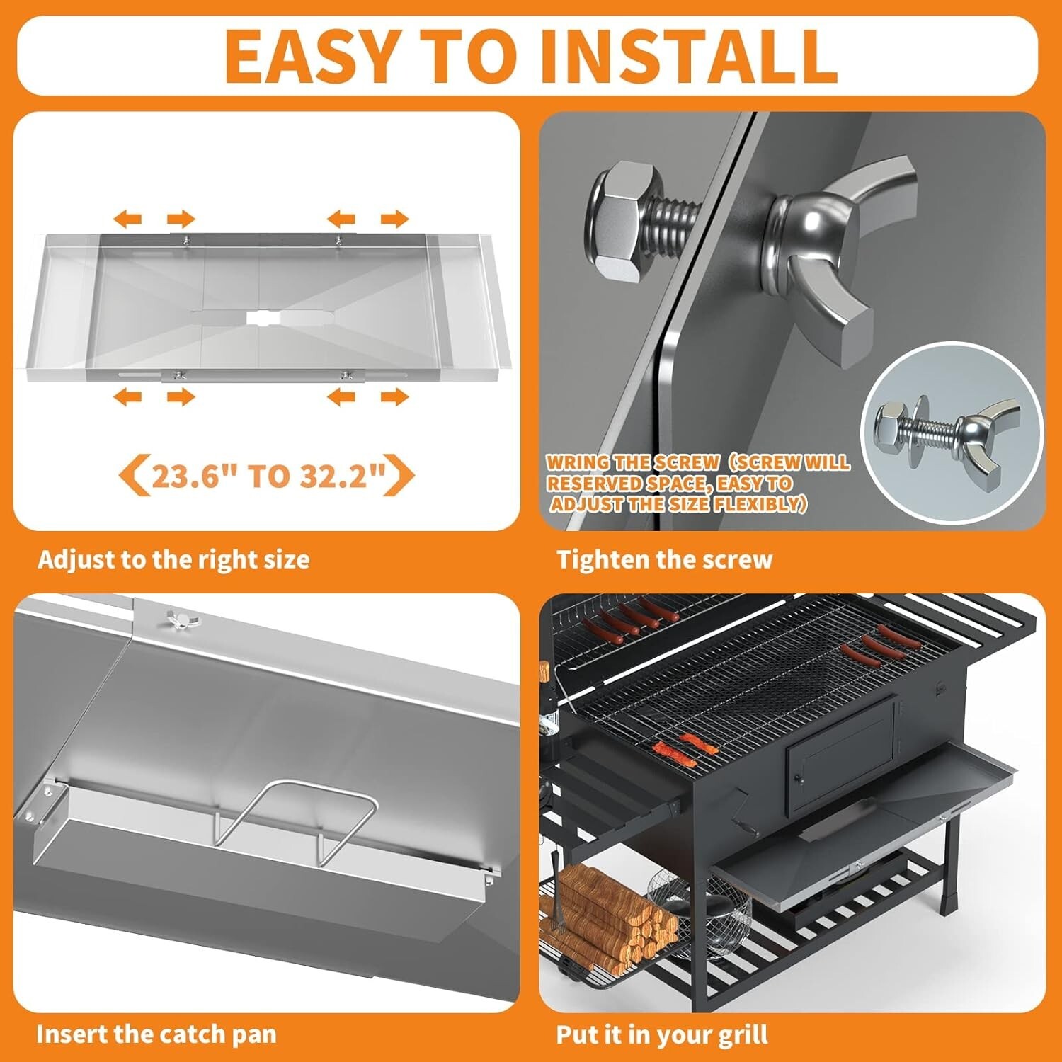 Drip Pan Grease Tray with Catch Pan for Nexgrill Charbroil DynaGlo