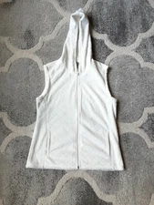 Natural Reflections Women's White Vest size M - Sleeveless with hoodie. 