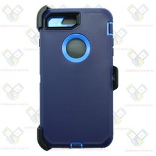 iPhone 8 Plus Heavy Duty Case Cover Navy with Belt Clip  Screen Protector