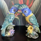 Vintage Stangl pottery birds cockatoo parrots figurines