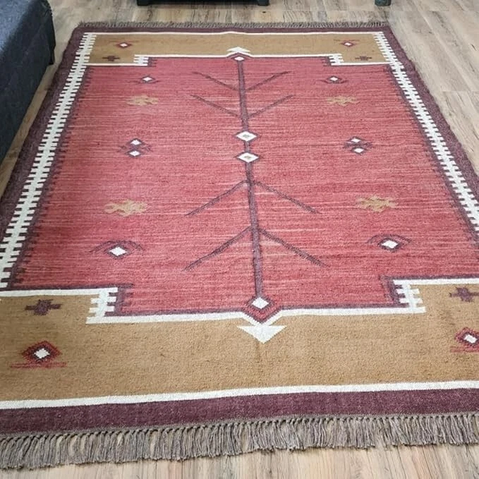 Wool Kilim Rug Carpet Traditional Area Handwoven Vintage Hand Rugs Woven - Image 2 of 4