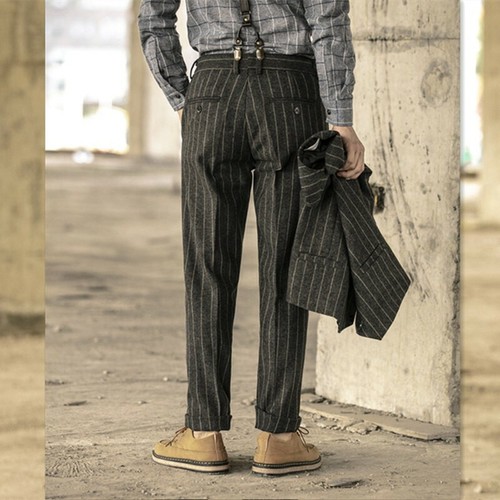 striped work pants
