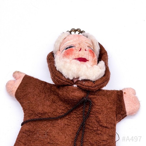 Vintage Handpuppe Mönch für Kasperletheater, Handspielpuppe (19 x 31 cm) - Picture 4 of 13