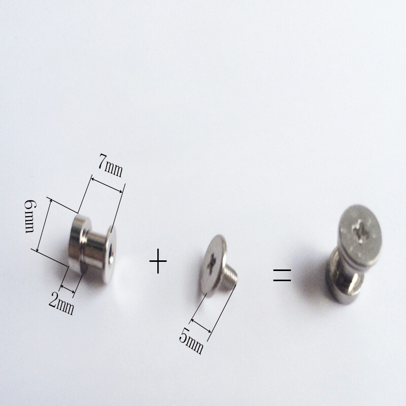 10set Flat Head Brass Solid Stud Screw Nail Rivets Leather Craft Wallet Rivets - Foto 5