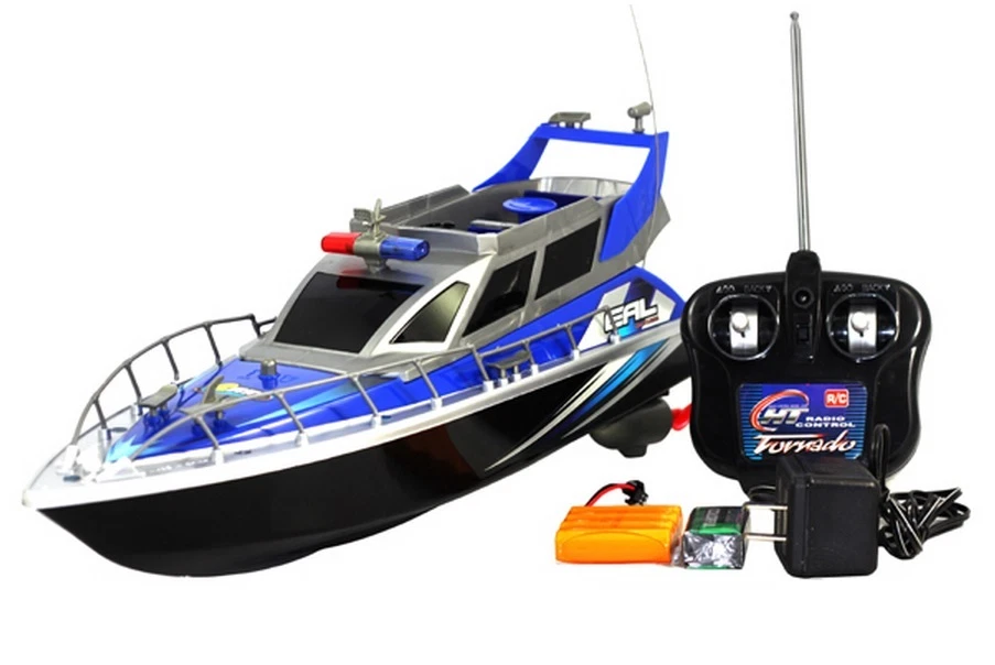 1:20 Police Patrol Cruiser RC Boat Electric Remote Control 4CH RTR Blue  - Image 4 of 4