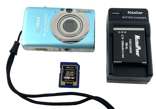 【動作品】Canon SD1200 IS 閉じ不良あり バッテリー２個 Canon PowerShot SD1200 IS 10.0MP Digital Camera – Blue – Lens