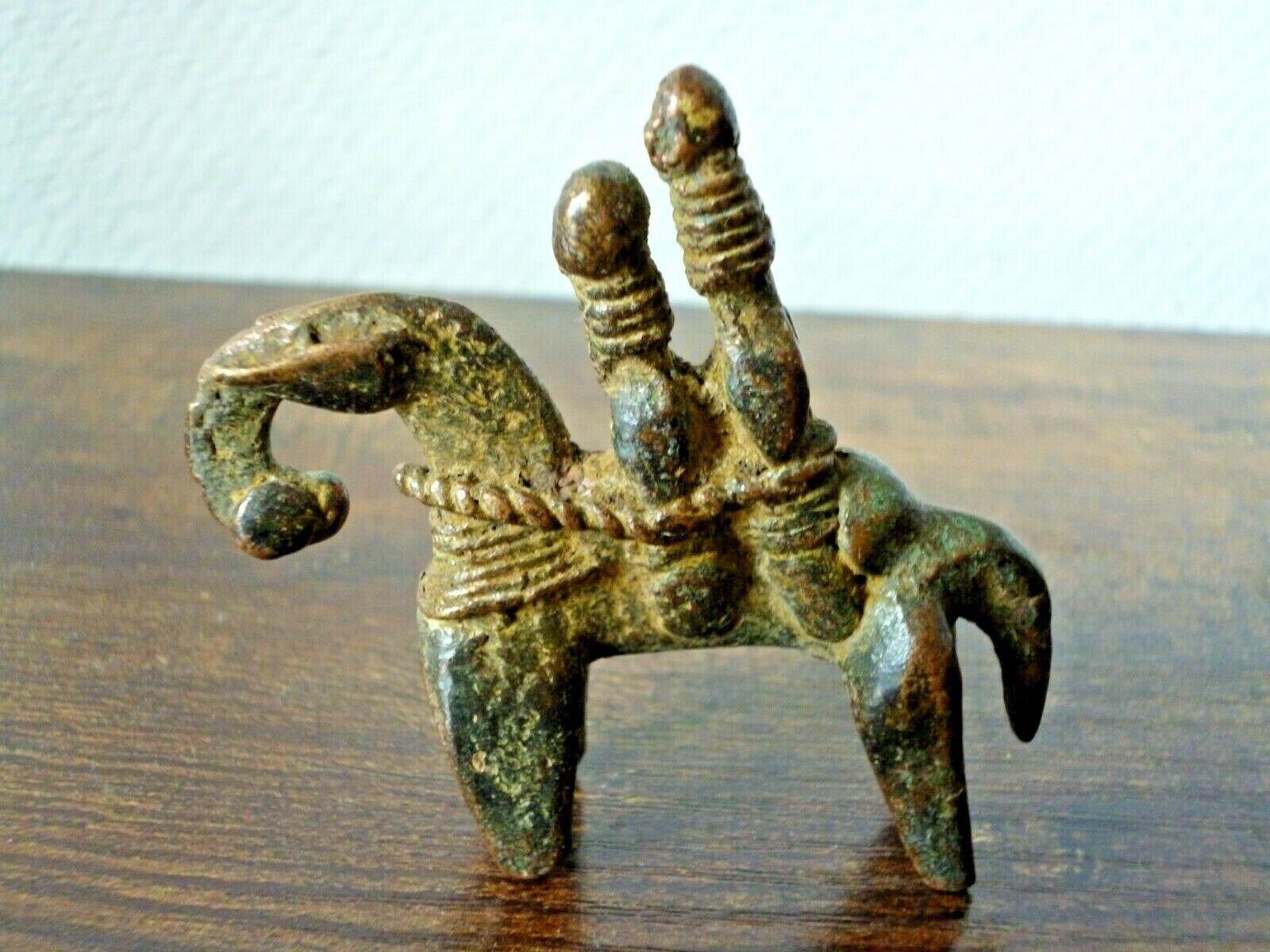 Sao Kotoko Bronze Horseman Figure - African Tribal Art from Chad