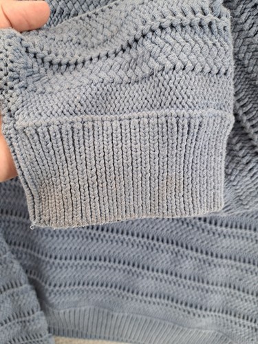 Vince Cableknit Sweater Womens 2XL Blue Heavyweight Round Neck Thick Casual Warm - Picture 13 of 16