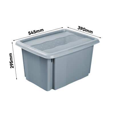 Aufbewahrungsbox Deckel Kunststoffbox Stapelbar keeeper 45L Organizer Box Blau