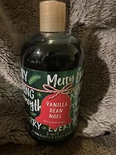 Bath  Body Works Vanilla Bean Noel 2-in-1 Body Wash Bubble Bath 16 oz NEW