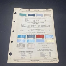 1966 Chevrolet Dodge Ford Trucks Commercial Colors Paint Chips Ditzler PPG 