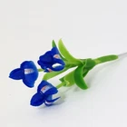 Blue Iris Miniature Clay Flower Handmade Plants Dollhouse Garden Decoration