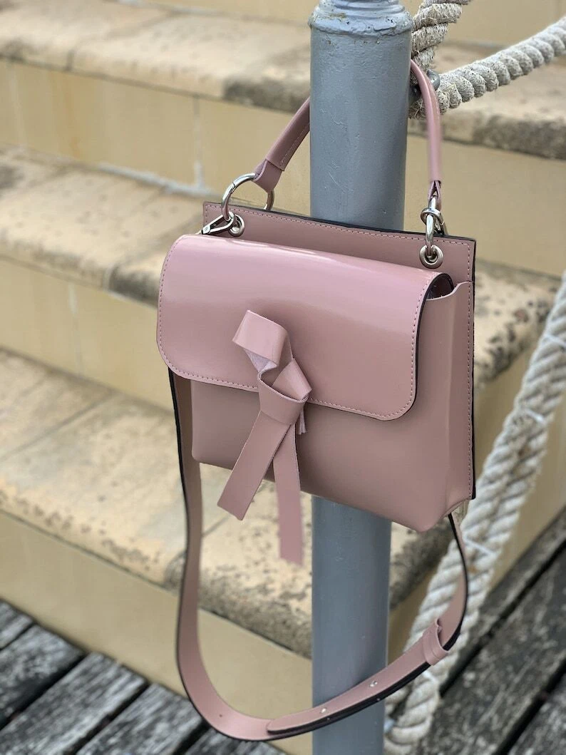 COACH Borsa a tracolla donna VERA PELLE borsetta donna rosa beige borsetta tracolla