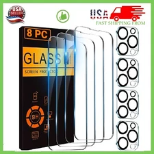For iPhone 16 15 14 13 12 11 Pro Max Tempered Glass Screen Camera Lens Protector