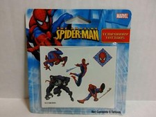 The Amazing Spider-man Temporary Tattoos original Sealed New - 5 Tattoos 