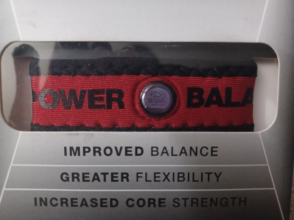 Rare Material POWER BALANCE bracelet Size Small Color Red On Black - Image 2 of 3