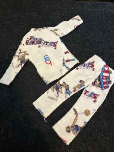 Vintage Ken Sized Harlem Globetrotters Flannel Pajamas - 2 Piece Set