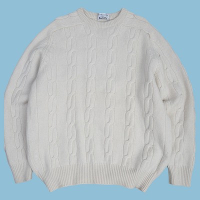 Vintage Brunello Cucinelli Cashmere Zopfmuster Strickpullover - L
