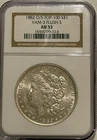 1882 O/S Morgan Silver Dollar NGC AU53 VAM-3 Flush S Tough Top 100 Variety