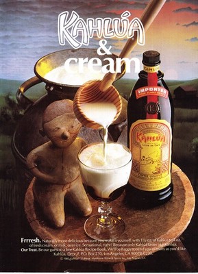 1987 Kahlua & Cream: Frrresh Vintage Print Ad