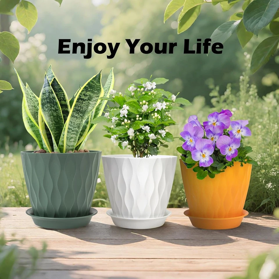 GARDIFE 7/6.5/6/5.5/5/4.5/4 inch Plant Pots, 7 Pack Flower Pots Indoor Outdoor, - Image 4 of 4