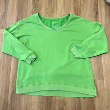Aerie Green Crew Neck Cotton Terry Relaxed Sweatshirt Long Sleeve Size M