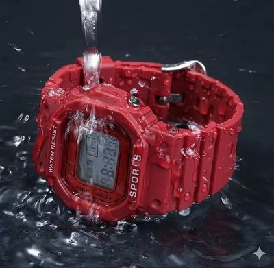 Rote LED Digitaluhr Sport Style Alarm Chrono Wasserdicht Armbanduhr