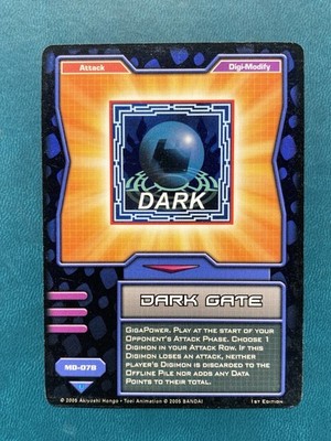 MD-078 Dark Gate Digimon Card CCG 2005 Bandai Operation-X