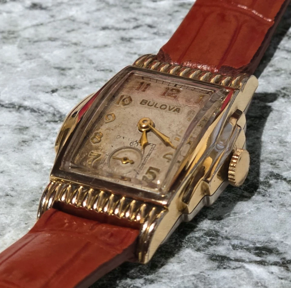 Vintage 1940 Bulova “Winston” Art Deco 10K RGP Watch – Runs Great – Engraved - Image 4 of 4