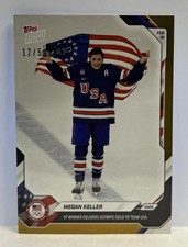 2026 Topps Now Olympics #15 Megan Keller USA Hockey GOLD Foil Parallel 12/50