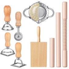 9 Pcs Gnocchi Pasta Making Tools Kit with Woo...