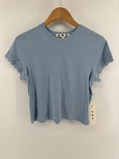 NWT Amo Lace Trim Top Sz S Dainty Cottagecore Coquette Flirty Momcore USA Made