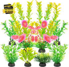 Artificial Fish Tank Plants, Plastic Aquarium Decorations, Yellow Accessories, 1