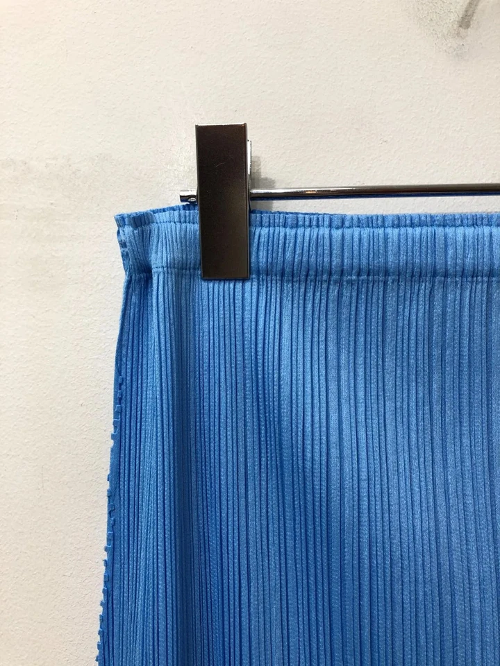 PLEATS PLEASE ISSEY MIYAKE Falda Plisada Azul Claro Falda Larga Talla 4 Mujeres Japón Foto 3 de 4