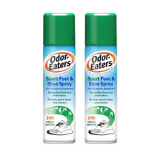 2x Odor Eaters Sport Foot & Shoe Anti Perspirant Odour Free Spray 150ml