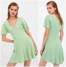 Zara Heart Print V-Neck Mini Dress Size XS