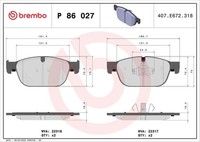 Brembo Bremsbelagsatz, Scheibenbremse P 86 027 FüR Volvo